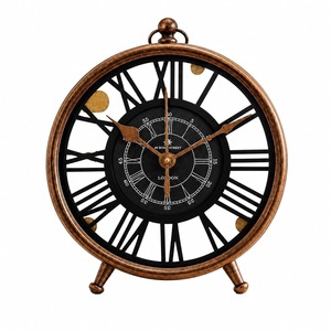 Horloge de bureau mécanique de luxe avec sonnerie horaire, design moderne, construction métallique - M F INTERNATIONAL EXPORTS - Product Image 1