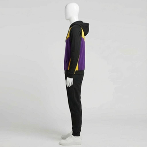 Mens Plus Size Black Yellow Purple Winter Tracksuit Set <b>Zip</b> Hoodie Jogger Pants Two Piece Outfit Casual Sportswear Streetwear - Product Image 4