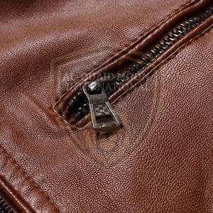 Chaqueta de Cuero de Invierno para Hombre, Resistente, Hecha a Medida, con Cuello Alto, Logotipo Frontal, Impermeable y Ecológica, con Impresión de Logotipo Personalizado - Product Image 5