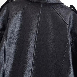 Chaqueta de Cuero Negra de Manga Larga, Estilo Otoñal, para Motocicleta, Marca Tamda International, Transpirable, Tallas Grandes, Personalizable para Equipos - Product Image 6