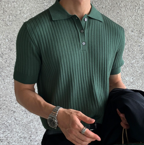 Camiseta de Cuello Alto de Manga Corta para Hombre, Holgada, Informal, de Verano, Delgada, de Punto Sólido, para Usar Debajo de Otras Prendas - Product Image 1