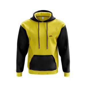 เสื้อฮู้ดถักไหมพรมผู้ชายสำหรับฤดูหนาว ขายส่ง ผลิตจากผ้าฝ้ายย้อมสีพื้น พิมพ์ลายโลโก้ด้านหน้าด้วยเทคนิคซิลค์สกรีน ทรงโอเวอร์ไซส์ มีกระเป๋า - Product Image 1