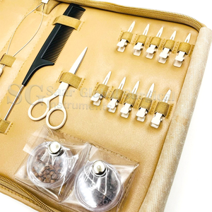 Kit d'outils professionnels en acier inoxydable pour extensions de cheveux avec pinces à micro-anneaux – Ensemble complet pour application en salon - Product Image 6