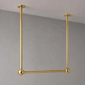 Tringle murale tendance pour vêtements, rideaux, couvertures et serviettes, finition nickel poli, pour chambre d'hôtes et chambre à coucher - Product Image 3