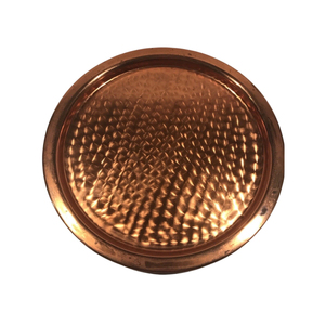 Plateau de service rond en cuivre martelé, fait main, vaisselle en cuivre pur, assiette Thali pour restaurant, hôtel, mariage, fête, en promotion - Product Image 1