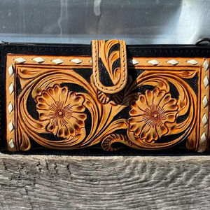 Bolso Ejecutivo de Cuero Vacuno con Diseño Western Hecho a Mano, Estilo Bohemio para Mujer, Cierre de Cremallera, para Viajes Diarios en Primavera, Verano e Invierno - Product Image 3