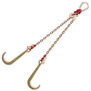 Catena a V di Grado 80, 5/16 pollici x 2 piedi, 9260 libbre di resistenza al rottura, Ganci di traino C e TJ per il trasporto, Catena di trasporto a V - Product Image 2