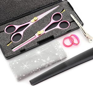 Premium Pink Hair Styling Scissor Kit Stainless Steel Cutting and Thinning <b>Shears</b> Beauty Salon Grooming <b>Tools</b> - Product Image 4