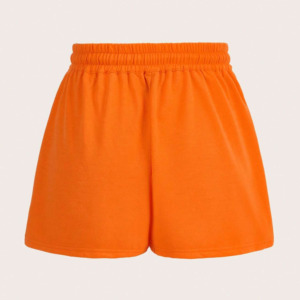Shorts de Cintura Alta Amarillos de Punto, 100% Algodón, Resistentes al Viento, de Secado Rápido, con Cordón Ajustable, Cintura Elástica, Bolsillos Laterales, Casuales, para Mujer - Product Image 5