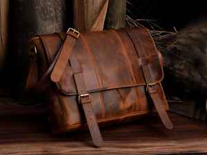 Sac d'affaires professionnel en cuir véritable de 15 pouces pour ordinateur portable, mallette de travail, sac messager de voyage, vente en gros, usine OEM, FBA - Product Image 3