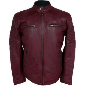 เสื้อแจ็คเก็ตผู้ชายสีแดงเลือดหมู - Product Image 1