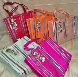 Handcrafted Rajasthani <b>Gota</b> Patti Silk Potli Bags for Weddings Festive Occasions and Elegant Gifting Indian Ethnic Tote Handbags - Product Image 1