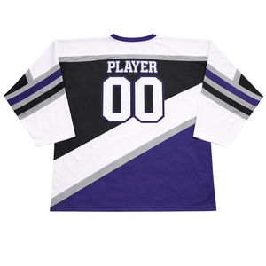 Maillot de hockey sur glace personnalisé par sublimation, noir, blanc, violet, uniforme d'équipe, maillot de hockey respirant pour hommes, vêtements de sport - Product Image 2