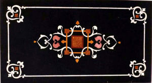 ท็อปโต๊ะหินอ่อนสีดำลายดอกไม้คลาสสิก รูปทรงสี่เหลี่ยมผืนผ้า งานแฮนด์เมด คุณภาพดี ใช้สำหรับตกแต่งบ้าน ราคาถูก - Product Image 5