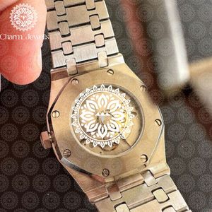 Reloj de Lujo para Hombre Charm Jewells, Caja de Acero Inoxidable de 40 mm, Movimiento Mecánico, Detalles de Diamantes, Correa de Cuero, Resistente al Agua 10 Bar - Product Image 3