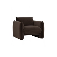 Sillón Moderno Cuadrado con Relleno de Espuma y Tapizado en Tela, con Brazos Acolchados, para Apartamento y Sala de Estar