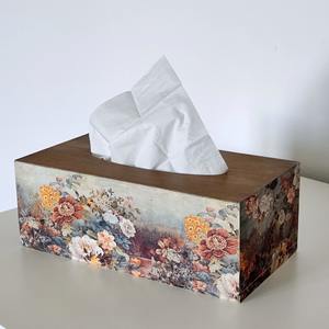 Caja de pañuelos de madera impresa de grado comercial, caja de pañuelos de madera impresa de marca para exhibición de logotipo de restaurante, estuche de accesorios al por mayor - Product Image 1