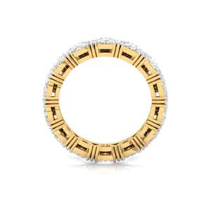 Bague éternelle en diamant de laboratoire taille trillion en argent sterling 925 plaqué or, style luxueux pour femme, pour mariage et anniversaire - Product Image 3