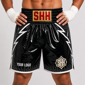 Shorts de combat MMA personnalisés OEM, imprimés, unisexes, séchage rapide, respirants, 100% polyester, SHH Industries, boxe, Muay Thai, 160g - Product Image 6