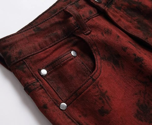 Jean en denim déchiré délavé taille haute coupe évasée décontracté pour homme toutes saisons - Product Image 3