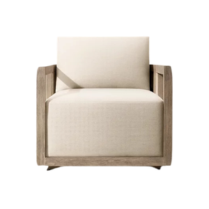 Sillón de Exterior Premium, Estructura Escultural de Teca Sólida con Ranuras, Cojín Acolchado, Muebles de Jardín de Lujo Ecológicos para Resorts - Product Image 3
