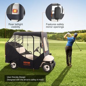 Housse de protection solaire et anti-poussière en polyester pour voiturettes de golf 2 places, compatible avec les chariots de golf Club Car - Product Image 4
