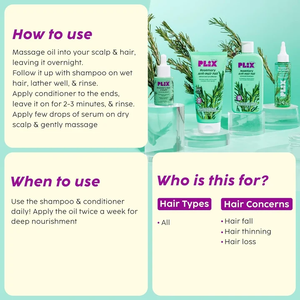rosemary hair care kit serum 30ml <b>shampoo</b> 200ml conditioner 175ml hair oil 100ml for hair thinning growth <b>volume</b> 4 pack rosemary - Product Image 5