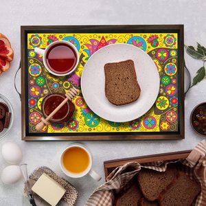 Elephant Design Wooden Serving <b>Tray</b> with Handle Rectangular Shaped <b>Large</b> Serving <b>Tray</b> for Decoration Home and Office Usage - Product Image 6