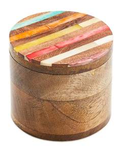 Pot de rangement en bois naturel écologique pour le stockage du café, du thé, du sucre, des épices et des collations sèches - Product Image 4