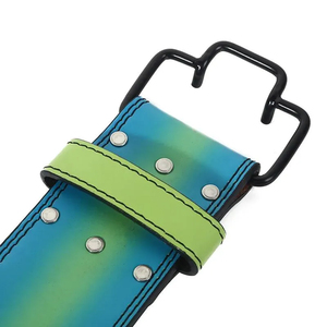 Gradient Color Print Weight Lifting Leather Belt Man <b>Back</b> <b>Support</b> Strap Gym Power Training Fitness & Body Building Strength Gear - Product Image 3