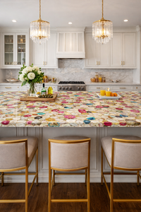 Encimera de Ágata de Piedra Semipreciosa de Lujo, Encimera de Cristal Natural para Isla de Cocina, Encimera de Piedra Preciosa de Color Personalizado - Product Image 3