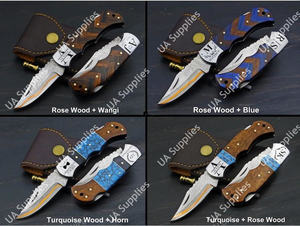 Cuchillo de Bolsillo Plegable Multiusos de Acero de Damasco y Cobre, Personalizable OEM/ODM, Afilado como una Navaja, con Hoja de Punta Clip, para Uso Diario (EDC) - Product Image 6