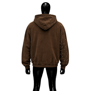 Sweat à capuche zippé personnalisable PREMIUM, style streetwear oversize, imprimé par sublimation, tricoté 100% coton, hiver, brodé - Product Image 2
