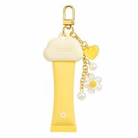 Porte-clés personnalisé avec crème pour les mains, capuchon en caoutchouc souple et breloques en acrylique pour cadeaux promotionnels d'entreprise