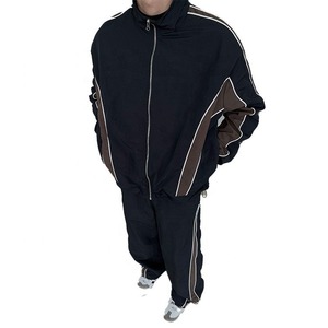 Custom Men's Polyester Windbreaker Tracksuit Zipper Streetwear Training Jogging Sportswear <b>Set</b> - Product Image 4