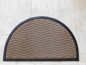 Polypropylene Door Mat with TRP Rubber Backing 45X75CM Circular Modern Farmhouse Design Movable High Quality for Front Door - Product Image 1