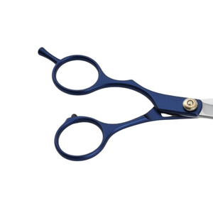 Ciseaux de barbier professionnels en acier japonais bleu avec logo personnalisé, ciseaux à cheveux - Product Image 6