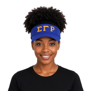 Casquette de soleil bleu roi brodée or avec motif lettres grecques, visière incurvée, sangle réglable, casquette de sport décontractée pour femme, idéale pour l'extérieur - Product Image 1
