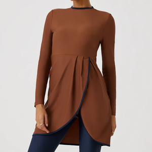 Traje de Baño Musulmán Modesto de 2 Piezas, Impermeable, de Secado Rápido, Ecológico, con Cremalleras, para Mujer, Manga Larga, Ropa de Playa Islámica 2026 - Product Image 3