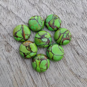 Cabujón Calibrado Redondo de Turquesa Verde Cobre de Calidad AAA+ para Joyería, Tamaños Personalizados Disponibles - Product Image 4