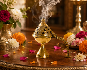 Brûleur à encens Dhuna Loban en laiton pur, fait main, pour Pooja, Havan, Dhoop et rituels de temple - Product Image 5