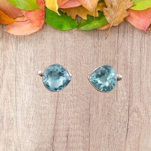Designer Handcrafted Natural Sky Blue Topaz Gemstone Cufflinks Set in 925 <b>Sterling</b> <b>Silver</b> Luxury Unisex Gift Jewelry - Product Image 5