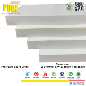 White Color PVC WPC Foam Board 25mm Thickness 0.6 G/cm3 Density Fire-Resistant Decorative <b>Plastic</b> for Bathroom Furniture Kitchen - Product Image 4