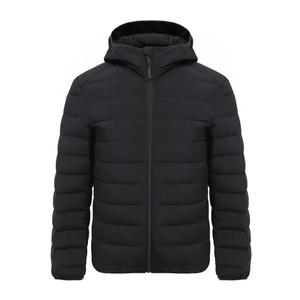 Custom Clothing Manufacturer Mens Winter Quilted <b>Padded</b> Puffer Goose Feather <b>Jacket</b> Cotton Canvas Shell Stand <b>Waterproof</b> Quick - Product Image 1