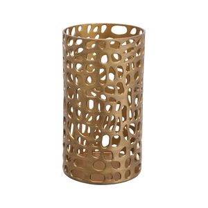 Modern Style Gold Hollow Metal <b>Candle</b> Holders <b>Set</b> Of 2 Geometric Cutout Design Centerpiece For Home Decor Weddings & Events - Product Image 6