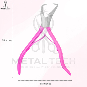 Pince à épiler pour extensions de cheveux en acier inoxydable rose réutilisable, double usage, efficace, légère et durable, METAL TECH - Product Image 4