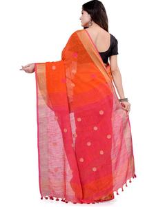Sari de Algodón Tejido a Mano Tradicional Premium para Mujer, Elegante, Étnico, para Fiestas, Festivales y Bodas, con Blusa sin Coser - Product Image 2