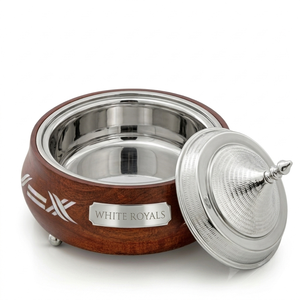 Modern <b>Insulated</b> Enamel Coated Stainless Steel Casserole Conical Lid Heavy Duty Thermal Food Warmer Set Luxury Khaleeji Feasts - Product Image 3