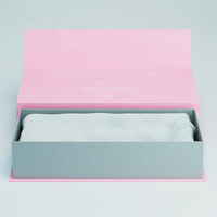 Boîte cadeau rigide magnétique haut de gamme avec inserts en satin et éponge et logo en feuille d'or pour l'emballage de cosmétiques et de produits de beauté