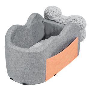 Seggiolino rialzato per cani di piccola taglia da posizionare sul bracciolo centrale dell'auto, con guinzaglio a clip e coprisedile posteriore per animali domestici, dotato di caratteristiche regolabili - Product Image 6